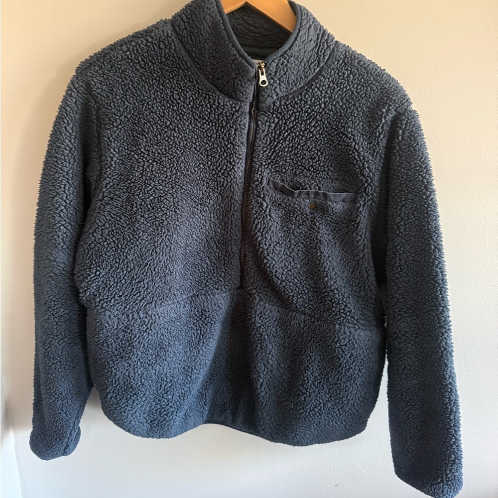 OโNeill Sherpa Fleece Pullover Womens Small Blue Quarter Zip Cozy Jacket